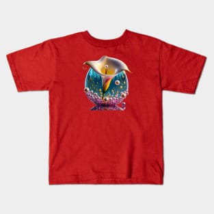 Pearl Calla Lily Kids T-Shirt